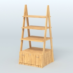 Торговая двусторонняя стойка ЛОФТ №4-950 с двумя тумбами Т-16, Дуб Золотистый