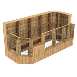 Торговый угловой островок ГРАЦИЯ №8 (открытый) (7.74 кв.м), Дуб Канзас коричневый