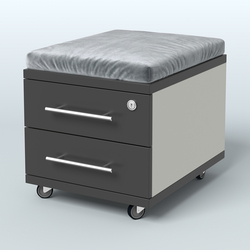 Тумба Лиани 2 ящика с подушкой, Белый и Черный