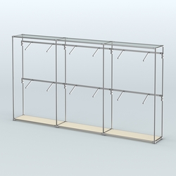 Торговая система ХРОМ без ДСП 3600 мм с поручнями №4, Крем Вайс