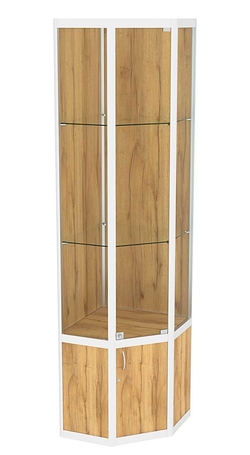 Витрина из профиля пятигранная угловая №2, Дуб Золотистый