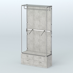 Торговая система ХРОМ (задняя стенка - ДСП) 1200 мм №2-2 с тумбой Т-14 и поручнями, Метрополитан Грей