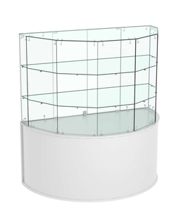 Стеклянный прилавок СЛИМ №4 радиусный, Серый