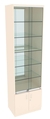 Витрина СЭСП-Z №2-400 (З/C - Зеркало) со стеклянными полками и шторками Крем Вайс