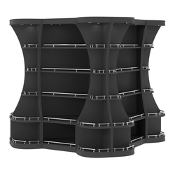 Островной высокий стеллаж ГАРАНТ №6-О с ограничителями, Черный