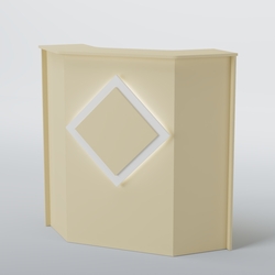 Ресепшен угловой РОМБ №2, Крем Вайс