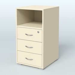 Тумба приставная 3 ящика с нишей, Крем Вайс