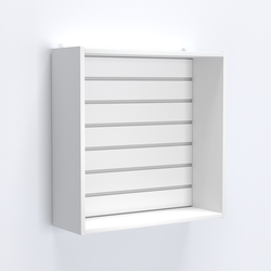 Витрина настенная №201-1В открытая с эконом панелью, Белый