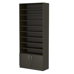 Стеллаж из ДСП с 8-ю полками 400x900 мм серии LEVEL-8 №14 (З/C - ДВП), Черный