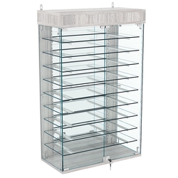 Витрина настенная НЕО №2А-4 с девятью полками и зеркалом, Ясень Анкор светлый - U31104