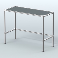 Стол большой D-43 с полкой ДСП 16мм, Темно-Серый