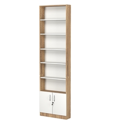 Стеллаж из ДСП с 5-ю полками 150x600 мм серии LEVEL-5 №2 (З/C - ДВП), Дуб Канзас коричневый + Белый