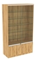 Витрина СЭСП-Z №1-1-500 (З/C - ДВП) со стеклянными полками и шторками Дуб Золотистый