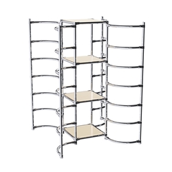 Хромированное вешало ДУГА №4-3 с полками ДСП 16 мм, Крем Вайс