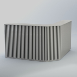 Ресепшен угловой большой серии ВЕРТИКАЛЬ №5, Серый