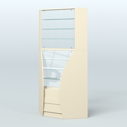 Витрина внутренний угол БРИЗ №4, Крем Вайс