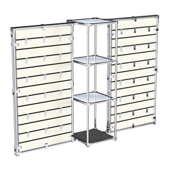 Хромированное вешало ЩИТ №2-4 с зеркальными полками 4мм, Антрацит