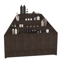 Прилавок-горка угловой №1А с четырьмя ступенями (внешний угол), Дуб Венге