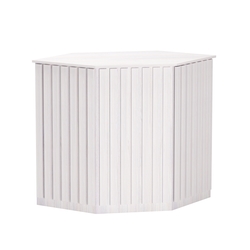 Торговый стол-прилавок шестигранный с планками серии ПРИЛИВ №22, Ясень Анкор светлый