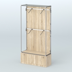 Торговая система ХРОМ (задняя стенка - ДСП) 1200 мм №3-1 с тумбой Т-11 и поручнями, Дуб Сонома