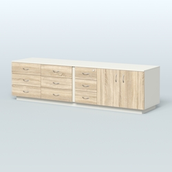 Тумба Феникс опорная приставная левая, Белый + Дуб Сонома