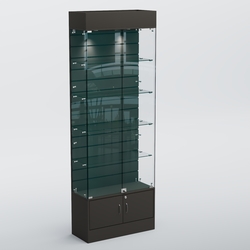 Витрина СЕТЬ №5-П с экономпанелью и полками, Черный