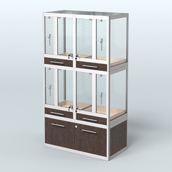 Витрина малая для продажи птиц в зоомагазин серии ЖАКО-02, Дуб Венге