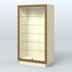 Низкая витрина с декором и замком НБА-505С, Крем Вайс