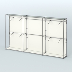 Торговая система ХРОМ (задняя стенка - ДСП) 3600 мм с поручнями №2, Белый