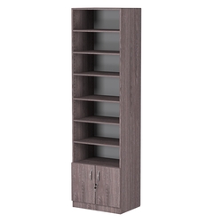 Стеллаж из ДСП с 6-ю полками 400x600 мм серии LEVEL-6 №7 (З/C - ДВП), Ясень Анкор темный