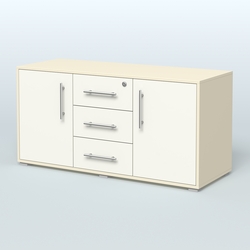 Тумба стационарная для оргтехники, цвет темный дуб, Крем Вайс + Белый