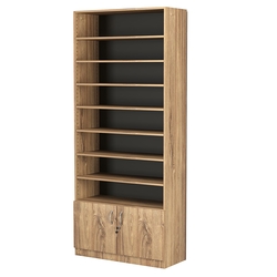 Стеллаж из ДСП с 7-ю полками 350x900 мм серии LEVEL-7 №13 (З/C - ДВП), Дуб Канзас коричневый