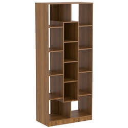Стеллаж серии КУБ с четырьмя центральными ячейками №9, Орех