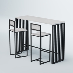 Комплект барный стол "Кофе-брейк" №6 и стулья, Ясень Анкор светлый