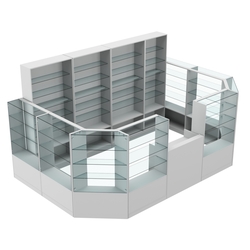 Торговый пристенный островок ГРАЦИЯ №12 (открытый) (9.62 кв.м), Серый