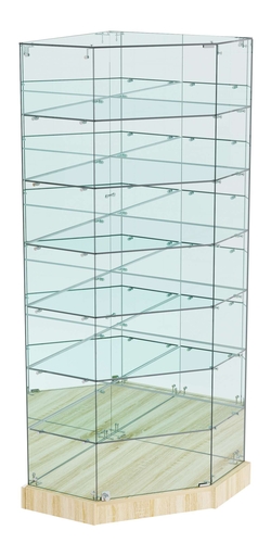 Витрина Хит продаж угловая №311 (закрытая, задние стенки - зеркало), Дуб сонома