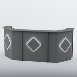 Ресепшен со скошенными углами РОМБ №5, Темно-Серый