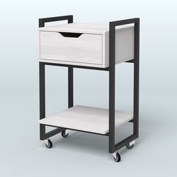 Тумба Европа мобильная с ящиком и полкой, Ясень Анкор светлый