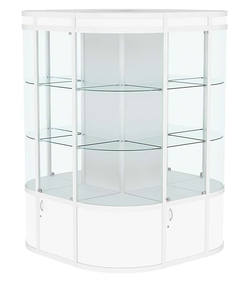 Витрина из профиля островная закругленная с секторами №1, Белый