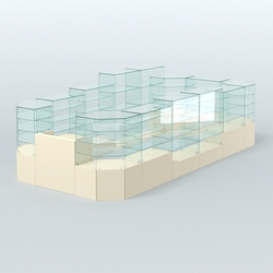 Павильон ИСТРА в центр зала №8 (открытый) (12, 77 кв.м), Крем Вайс