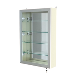 Витрина настенная №2-5А высокая с девятью полками серии Collecto, Крем Вайс