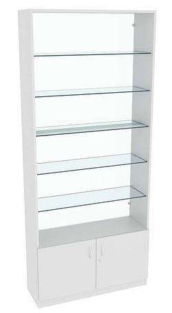 Витрина СЭСП-О №1-300 (З/C - Стекло) со стеклянными полками, Серый