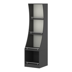 Стеллаж Гарант низкий №2-450-О с ограничителями, Черный и Белый