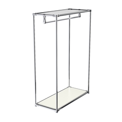 Хромированный стенд-вешало TD-10 №1-4 с полкой Зеркало 4мм, Белый