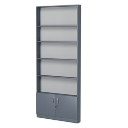 Стеллаж из ДСП с 4-мя полками 100x900 мм серии LEVEL-4 №8 (З/C - ДВП), Темно-Серый