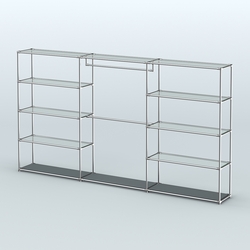 Торговая система ХРОМ без ДСП 3600 мм с прозрачными полками и поручнями №1, Темно-Серый