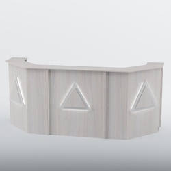 Ресепшен со скошенными углами ТРЕУГОЛЬНИК №5, Ясень Анкор светлый