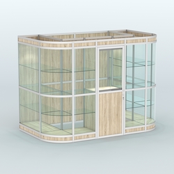 Павильон из профиля пристенный №8в (4,05 кв. м), Дуб Сонома