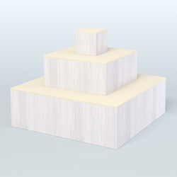 Островок-пирамида квадратный для торговых центров №1, Ясень Анкор светлый и Крем Вайс