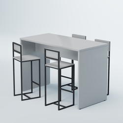 Комплект барный стол "Кофе-брейк" №1 и стулья, Серый